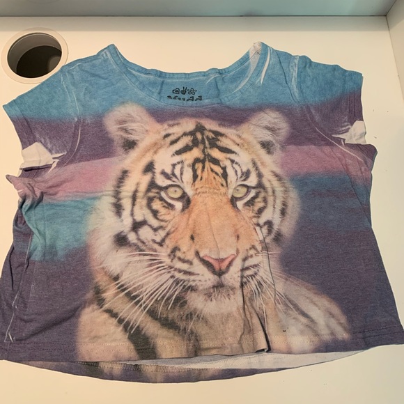 Kids cropped tiger shirt - Picture 1 of 2
